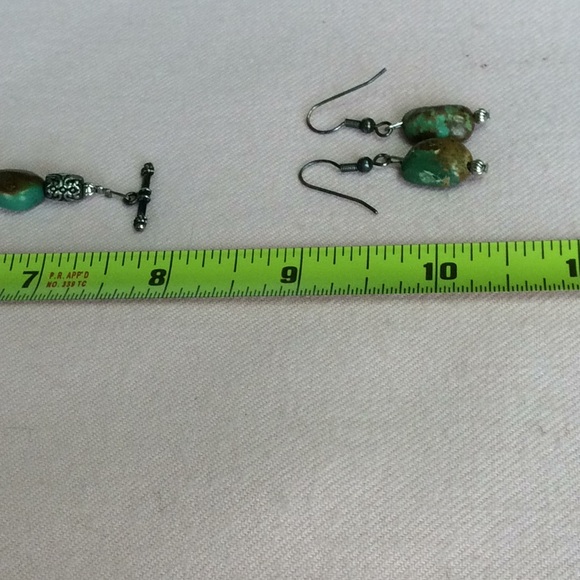 FINAL SALE PRICE Costume Turquoise Necklace, Bracelet & ER Set - Picture 6 of 6